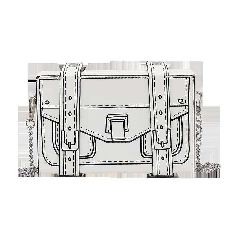 Black and white box design womens casual wallet and handbag fashion clutch bag shoulder chain bag 2023 cross body bag Pu leather W250421