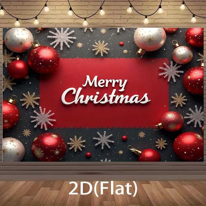 VIKAMA Elegant Christmas Banner Tapestry Light Luxury Party Decoration Wall Hanging Indoor and Outdoor Festival Wall TapestryM251125