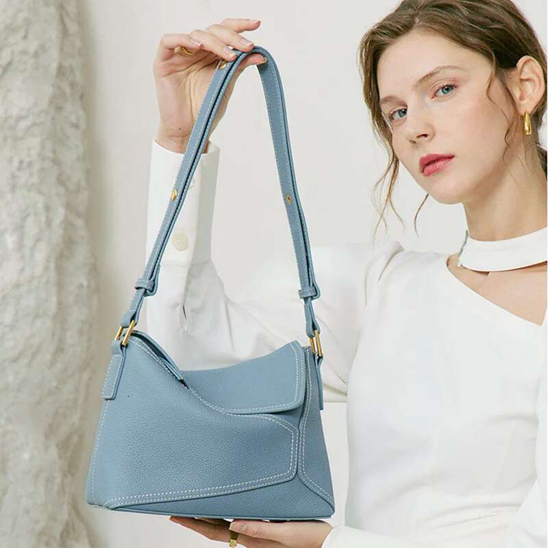 2025 New Genuine Leather Women's Shoulder Crossbody Geometric Armpit Bag