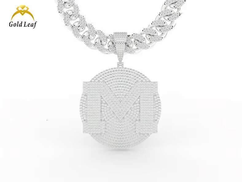 Hiphop Jewelry Iced Out Custom Letter Pendant 925 Sterling Silver VVS Moissanite Diamond Initial Name Pendant