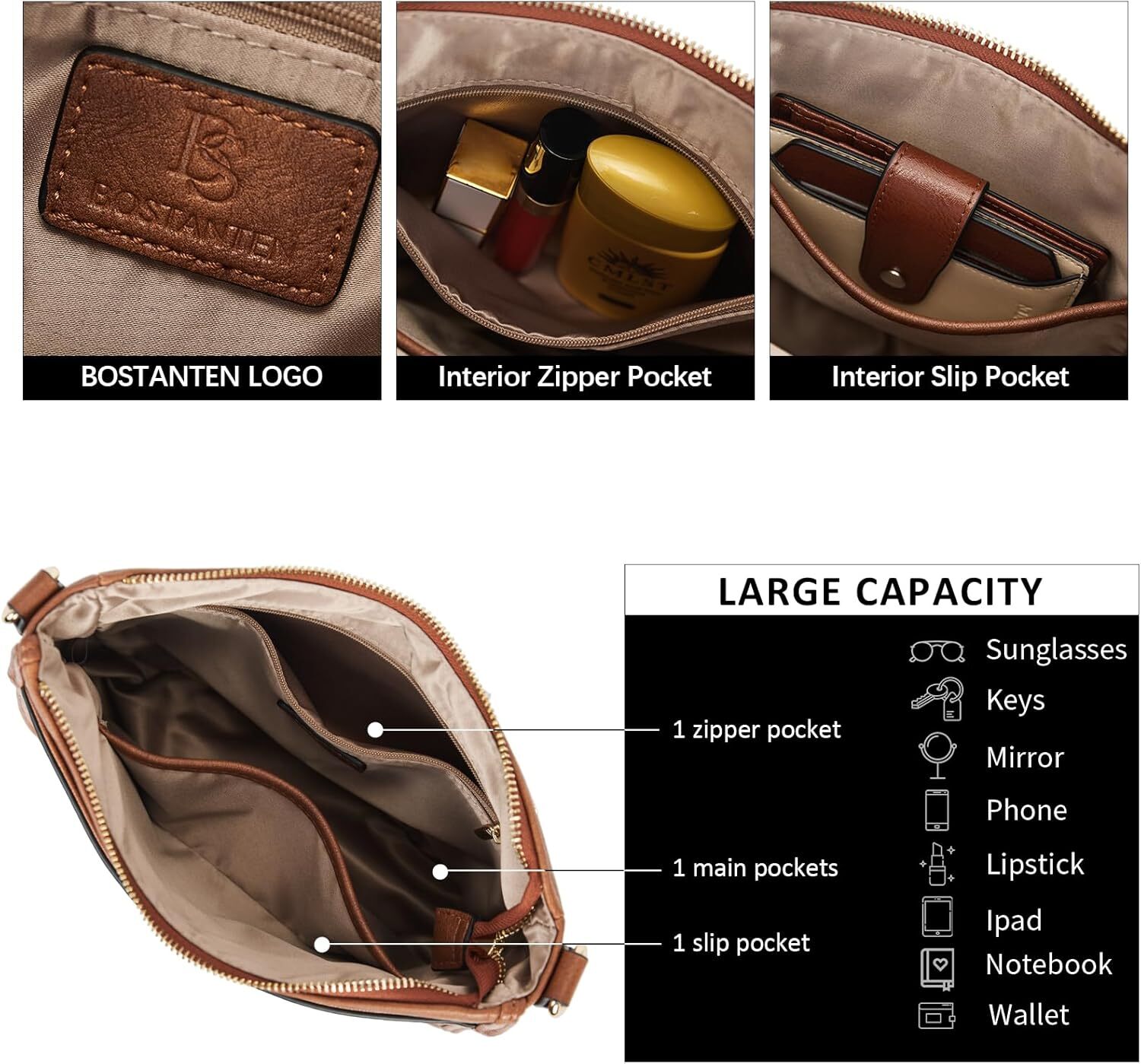 Crossbody Bags For Women Trendy Vegan Leather Hobo Purses Handbags With Wide Shoulder Strap