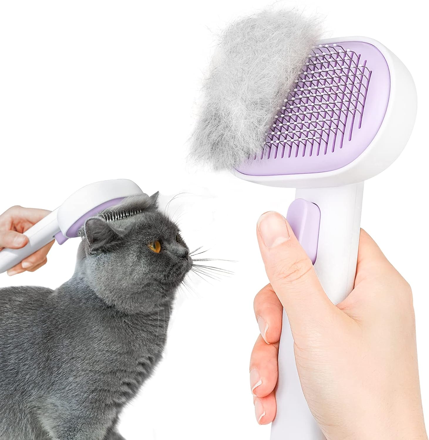 Dog and cat grooming brushes are used for hair removal to remove loose fur from long or short-haired pets - perfect for cats, kittens, rabbits