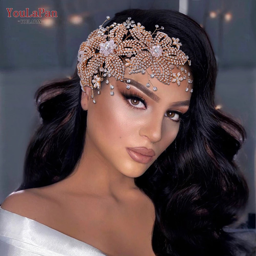 YouLaPan Wedding Headpiece Crystal Flower Bridal Hair Accessories Bride Headwear Pageant Crown Women Hair Ornament Jewelry HP252 250420