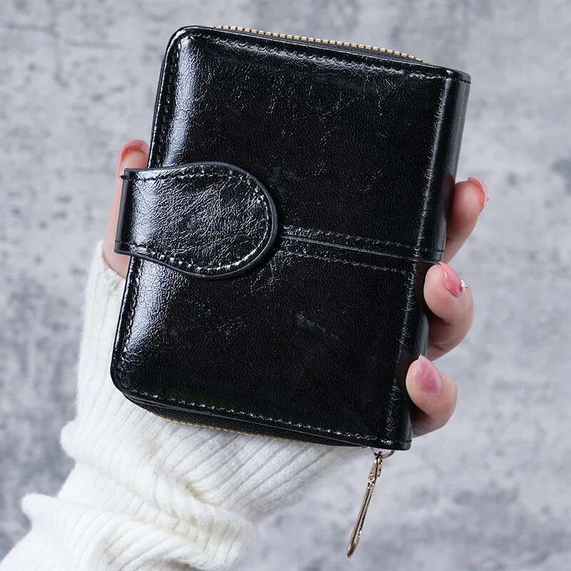 Aliwood 2024 Quality Leather Lady Brand Coin Zipper Female Short Wallet Women Split Small Purse