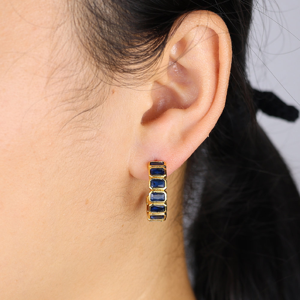 2025 New Gold Color Geometry Colorful Cubic Zircon Earring For Women Vintage Boho Wedding Party Jewelry Gift