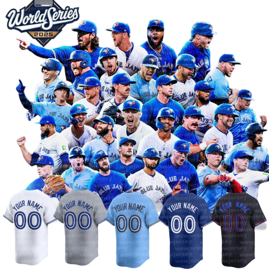 2025 World Series Blue Jays Vladimir Guerrero Jr. Alejandro Kirk Baseball Jersey George Springer Nathan Lukes Daulton Varsho Ernie Clement Addison Barger with patch