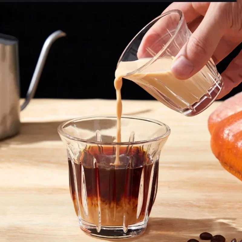 90/130/160/200ML Clear Glass Coffee Cup Heat-resistant Wedding Party Cocktail Beer Cup Breakfast Milk Cappuccino latt Glass Cup Y251125