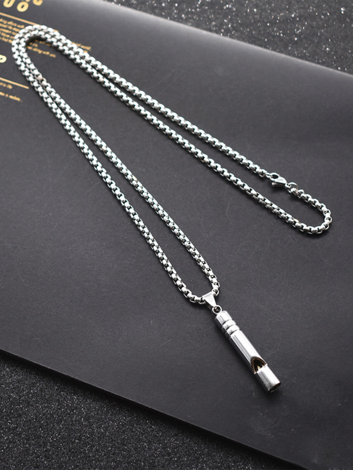 1 stainless steel whistle pendant necklace for both men and women