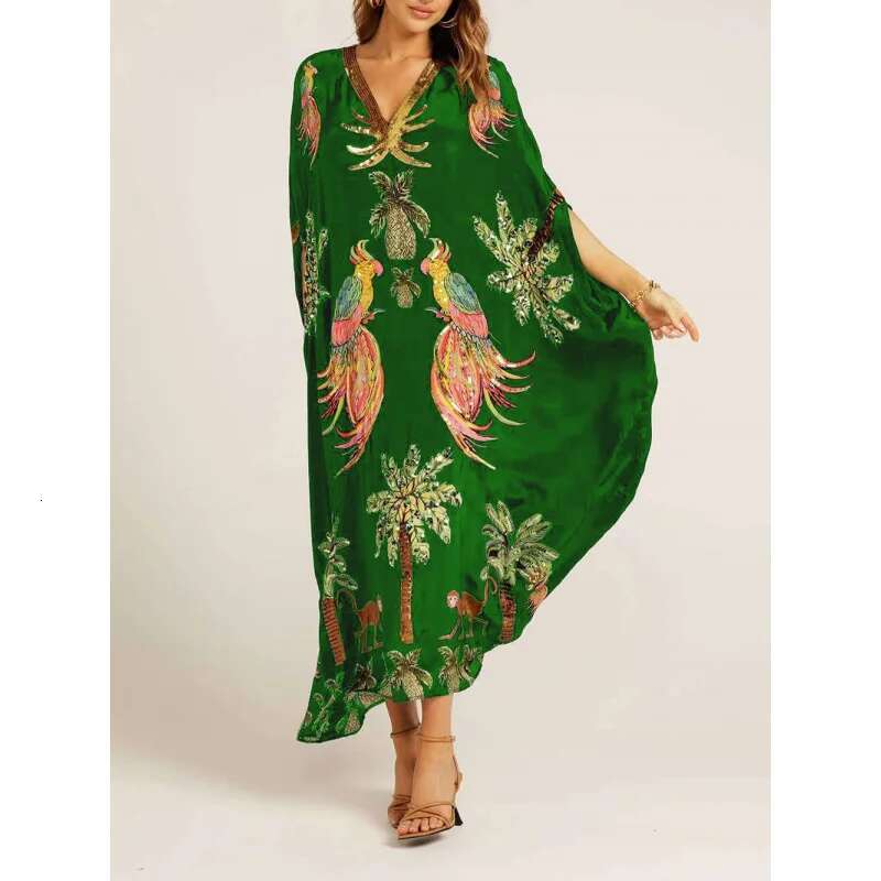 Dongdumaoyi Women S New Spring Collection V Loose Fit Fashion Printed Dress V