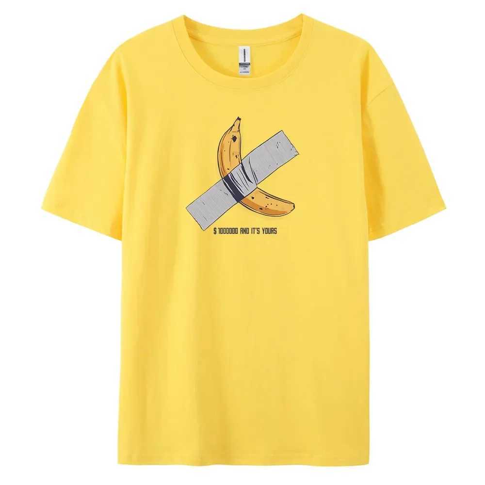 Banana mens casual short sleeved T-shirt 100% pure cotton fashionable printed large T-shirt W250425
