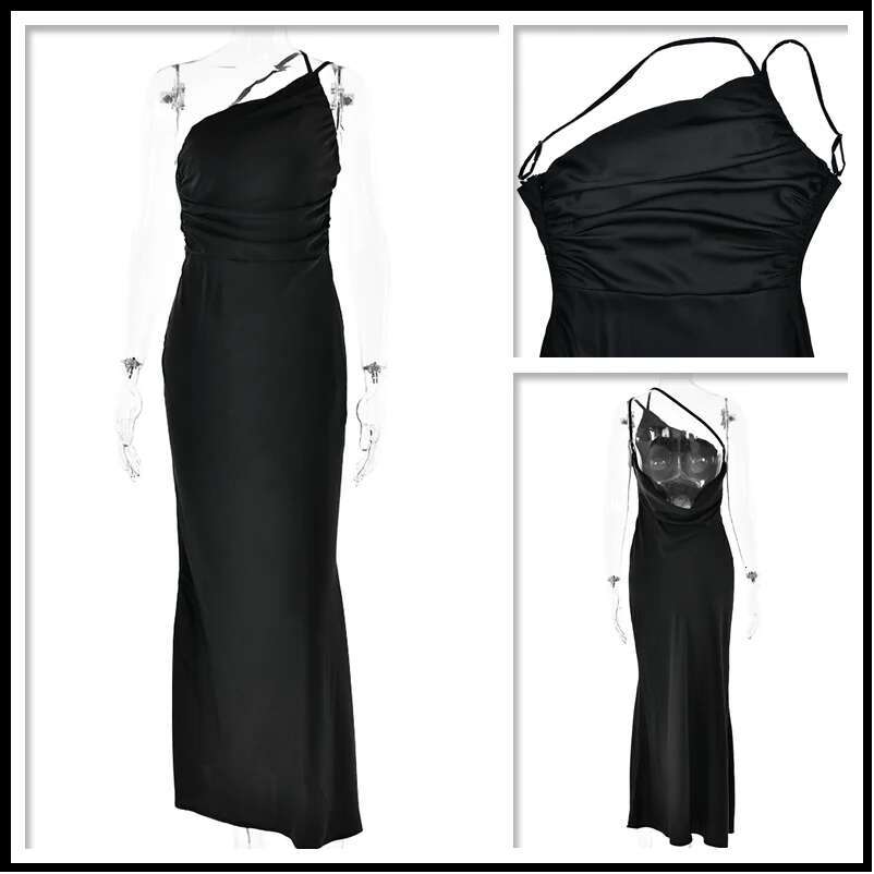 Dongdumaoyi Townlike Slim Bodycon Elegant Maxi Long Dress Women One Shoulder Spring Summer Backless Sexy Party Dresses Vestidos