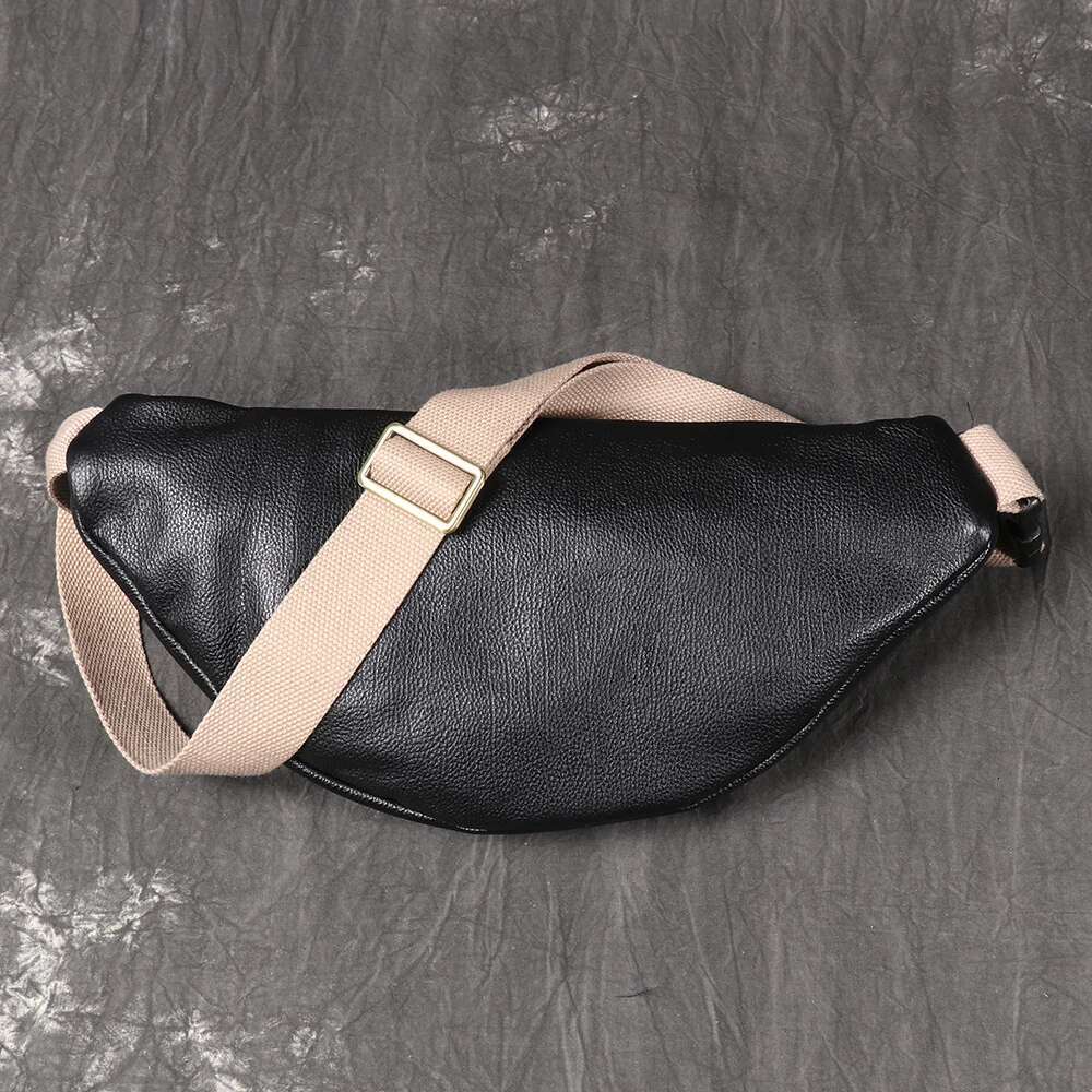 LUOKIR Unisex Genuine Chest And Toe Cover Layered Leather Casual Versatile Crossbody Large Capacity Mobile Phone Bag