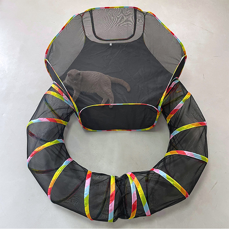 Pet cage cat tunnel portable foldable set pet tent domestication outdoor passage toy cat and dog fence