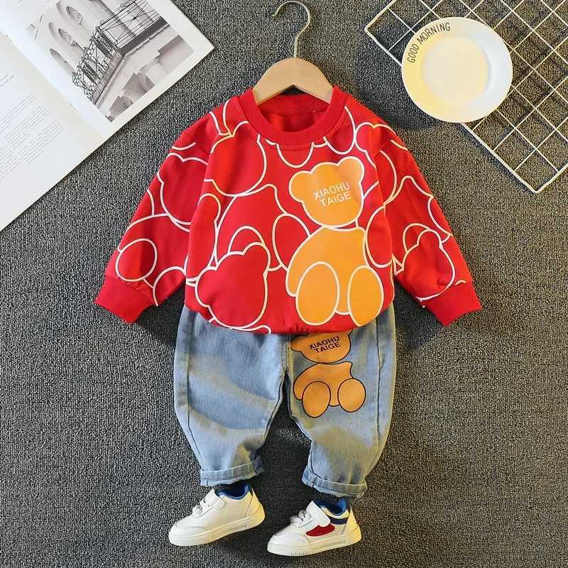 Clothing Sets Baby Boy Fall Clothes 9 to 12 Months New Childrens Cartoon Long Sleeve T-shirts Tops and Pants Outfits Toddler Boys Clothing Set R250424