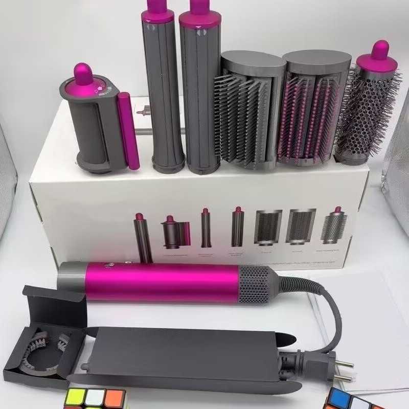 6-in-1 hair dryer hot air comb used for curling straightening and curling hair with detachable accessories M250425