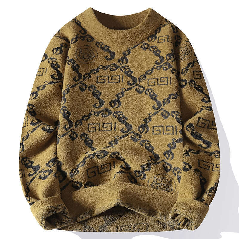 Sli Casual round Ne Knitwear for Men Trendy Versatile Comfortable Polyester Long Sve Sweater Autumn Faion Clothes