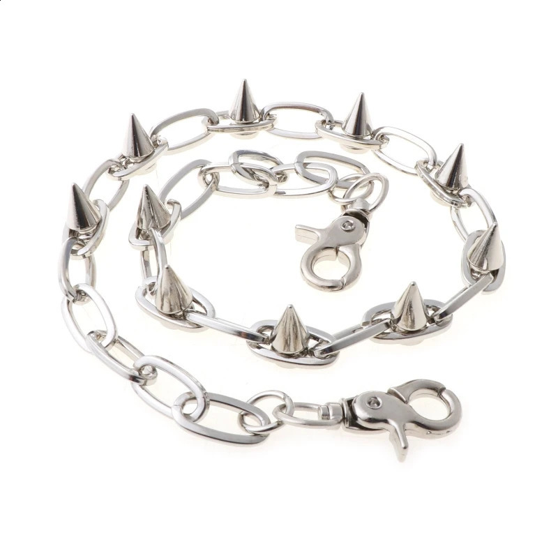 Punk Spike Jeans Decor Pants Chain Secure Travel Wallet Chain Heavy Duty Jeans Link Coil Leash Jewelry 250424