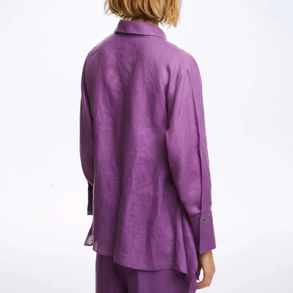 CHCH Women's Shirts Vintage Loose Shirts Fashion Lady Tops Classic Embroidery Solid Color Long Sleeves Casual Women Clothes