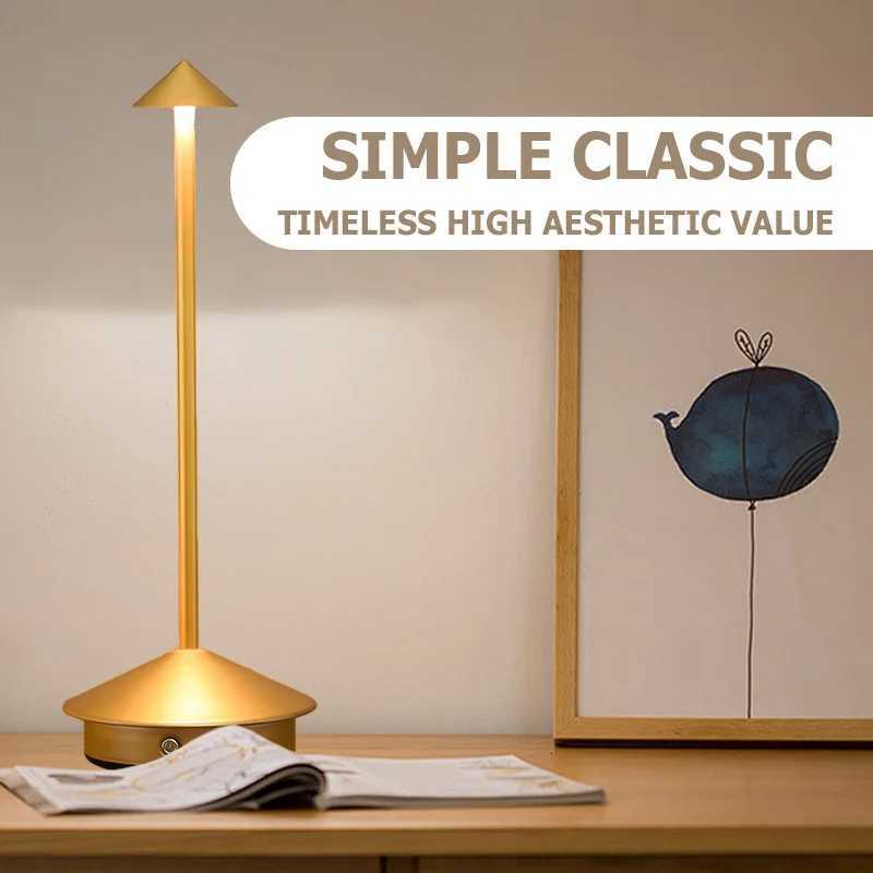 European Style Wireless Rechargeable Led Table Lamp Restaurant Energy Saving Aluminum Desk LampM251125