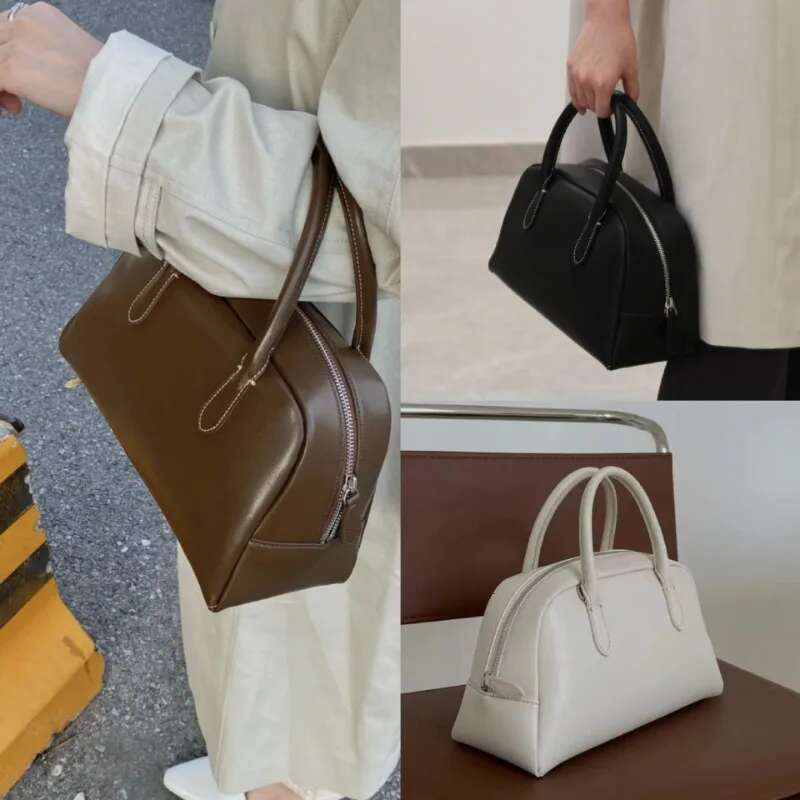 Designer Bag NW Boston Leather Handbag Fashion Versatile Premium Women's Commuter Bag