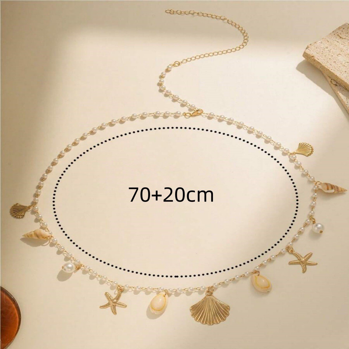 New beach shell starfish waist chain pearl chain conch body chain ocean wind waist accessory