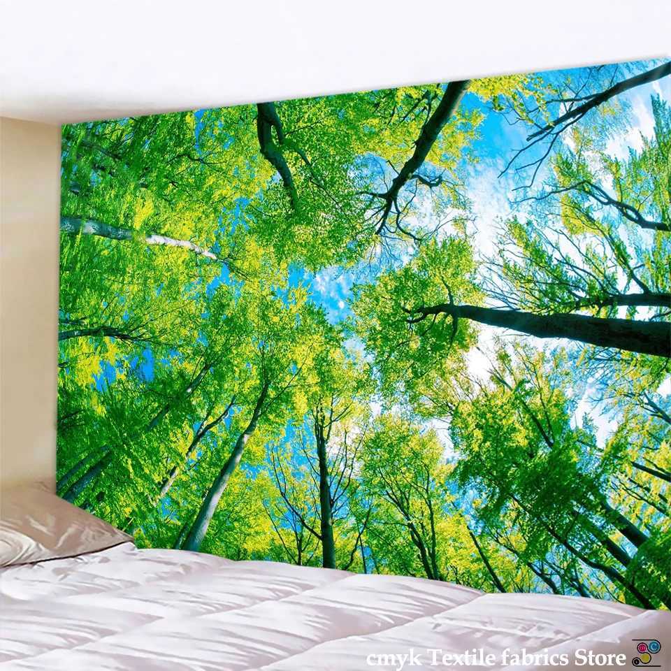 Beautiful Natural Forest Printed Large Wall Tapestry Cheap Hippie Wall Hanging Bohemian Wall Tapestries Mandala Wall Art DecorM251125