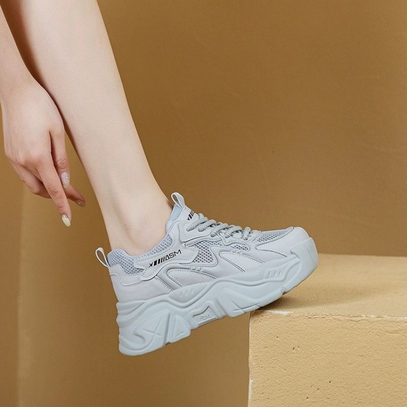 Summer New Dad Thin Breathable Mesh Sports Thick Bottom Height Increasing Women S Shoes Ddmysaturn