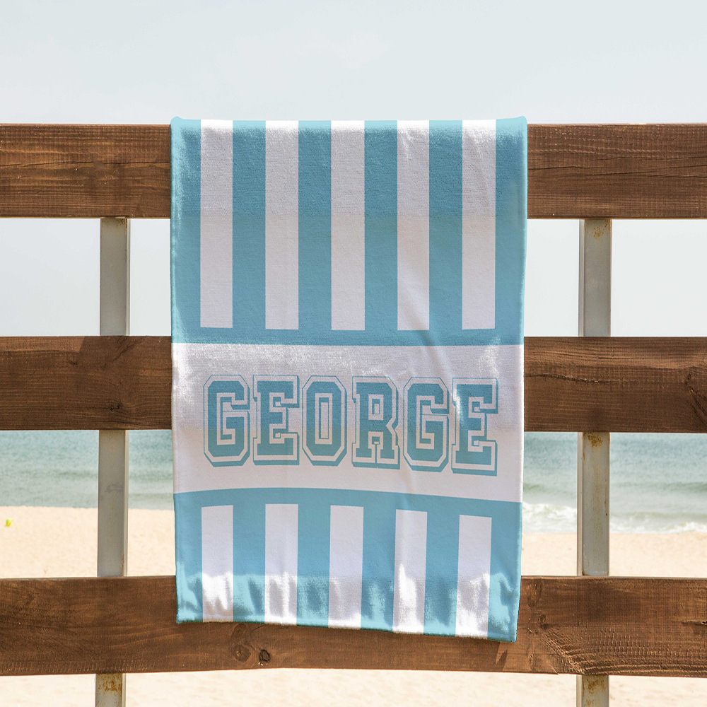 Towel Personalized Beach Towels Palm Tree Striped Girls Trip Custom With Name Kids Pool Party Family Vacation