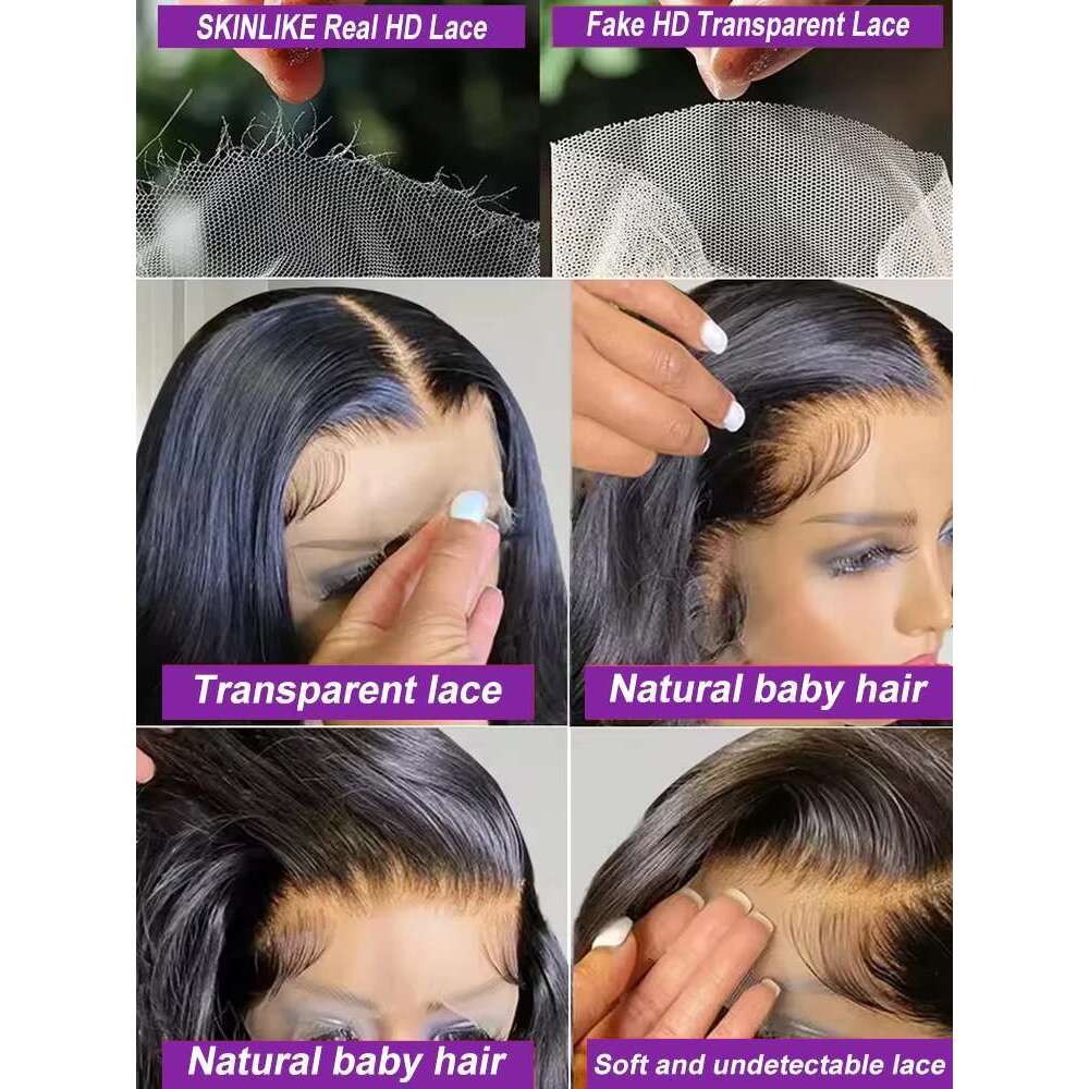 250 Density Body Transparent 13X6 13X4 Hd Frontal Human Hair Wigs Glueless 30 40 Inch Water Wave Lace Front Wig