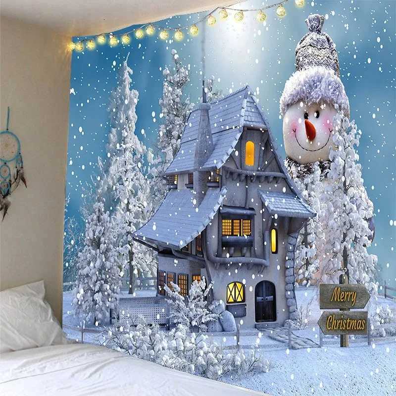 Santa Claus Tree Snowman Decoration Tapestry Hanging Tarot Cards Hippie Wallcloth Dormitory Home Decoration Christmas DecorationM251125