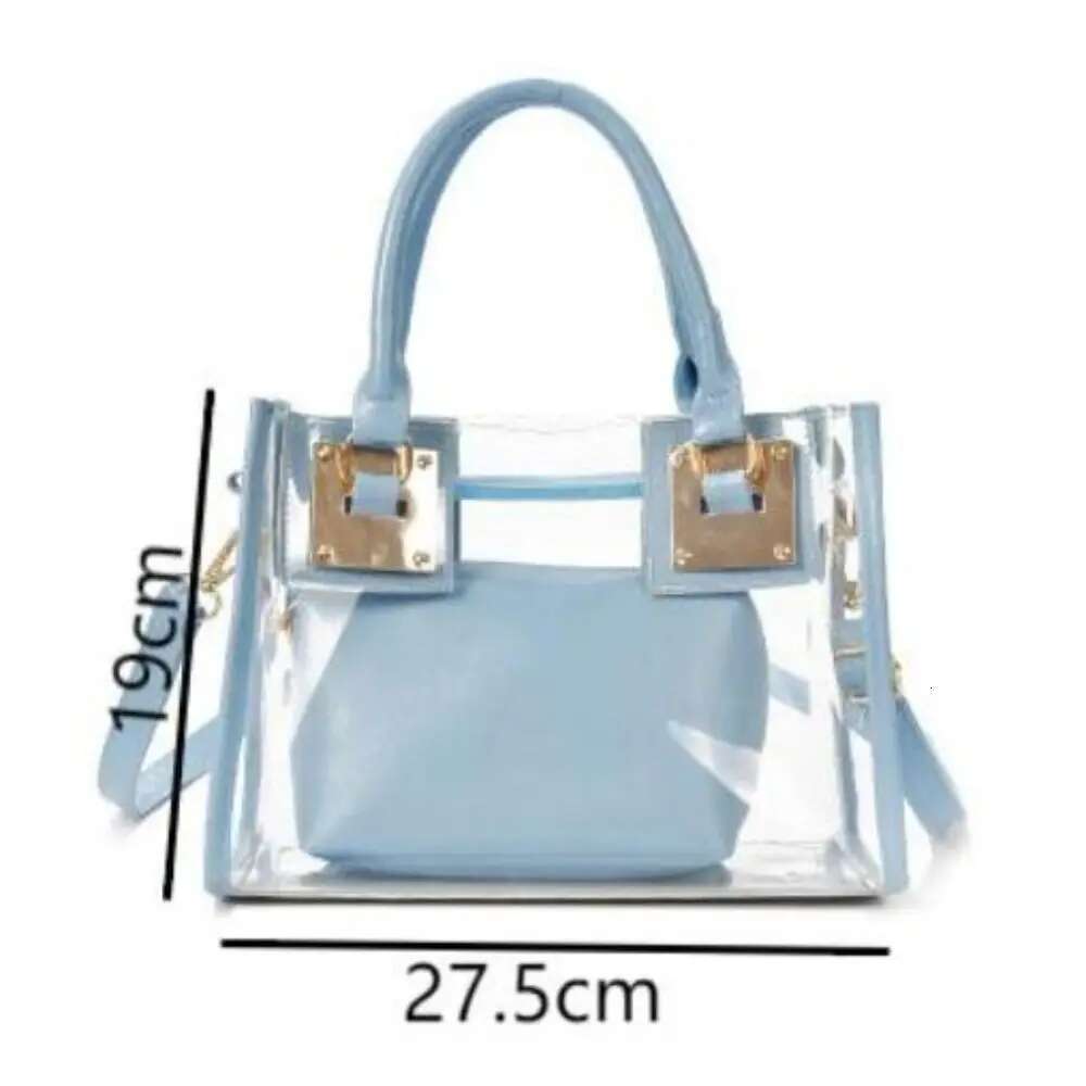 Luxury Designer Transparent Jelly Crossbody PVC Designer Square Summer Beach Handbag Large Capacity Adjustable Strap Shoulder Messenger Bag