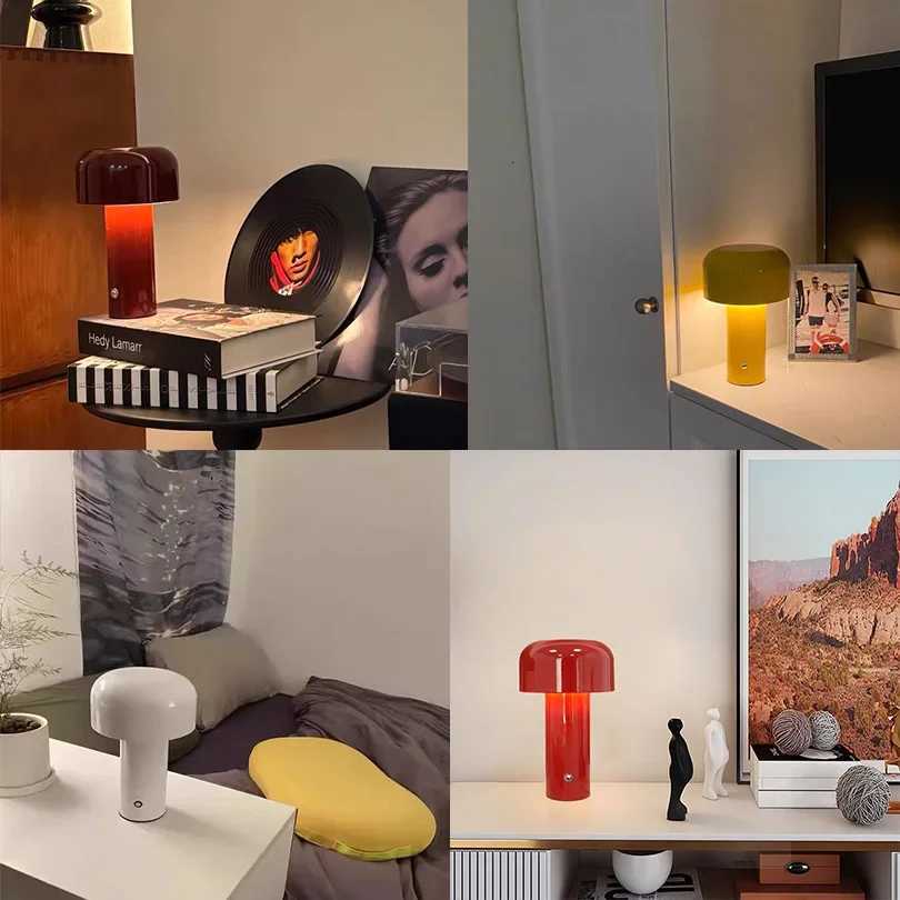 Retro Mushroom LED Table Lamp Bar night lamp Touch Sensor Reading Lamp Infinitely Dimmable Desk Lamp Rechargeable lightingM251125