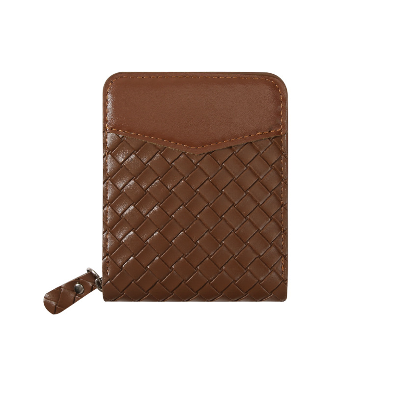 New simple fashion woven grain card bag multi-function organ card bag large capacity multi-position card clip credit card cover