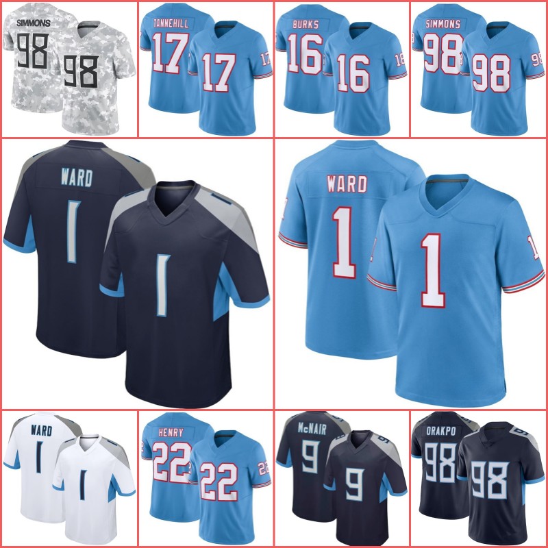 1 Cameron Ward 20 Tony Pollard Ridley Will Levis Football Jersey Jeffery Simmons DeAndre Hopkins Warren Moon Treylon Burks Steve McNair Eddie George Colton Dowell