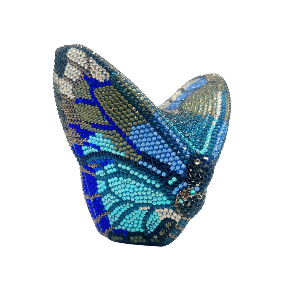 Boutique De FGG Novelty Butterfly Rhinestone Clutch Purse Handmade Women Crystal Clutch Evening Bags Party Prom Minaudiere Bag 250903