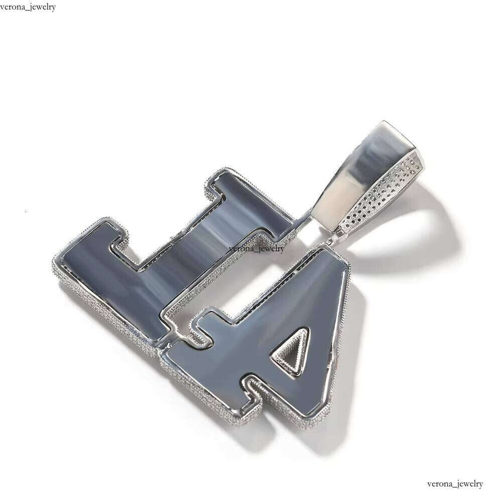 Ice out VVS Moissanite Iced Out Big Brass Name Personalized 18k Gold Plated Custom Jewelry Diy Pendant Necklace