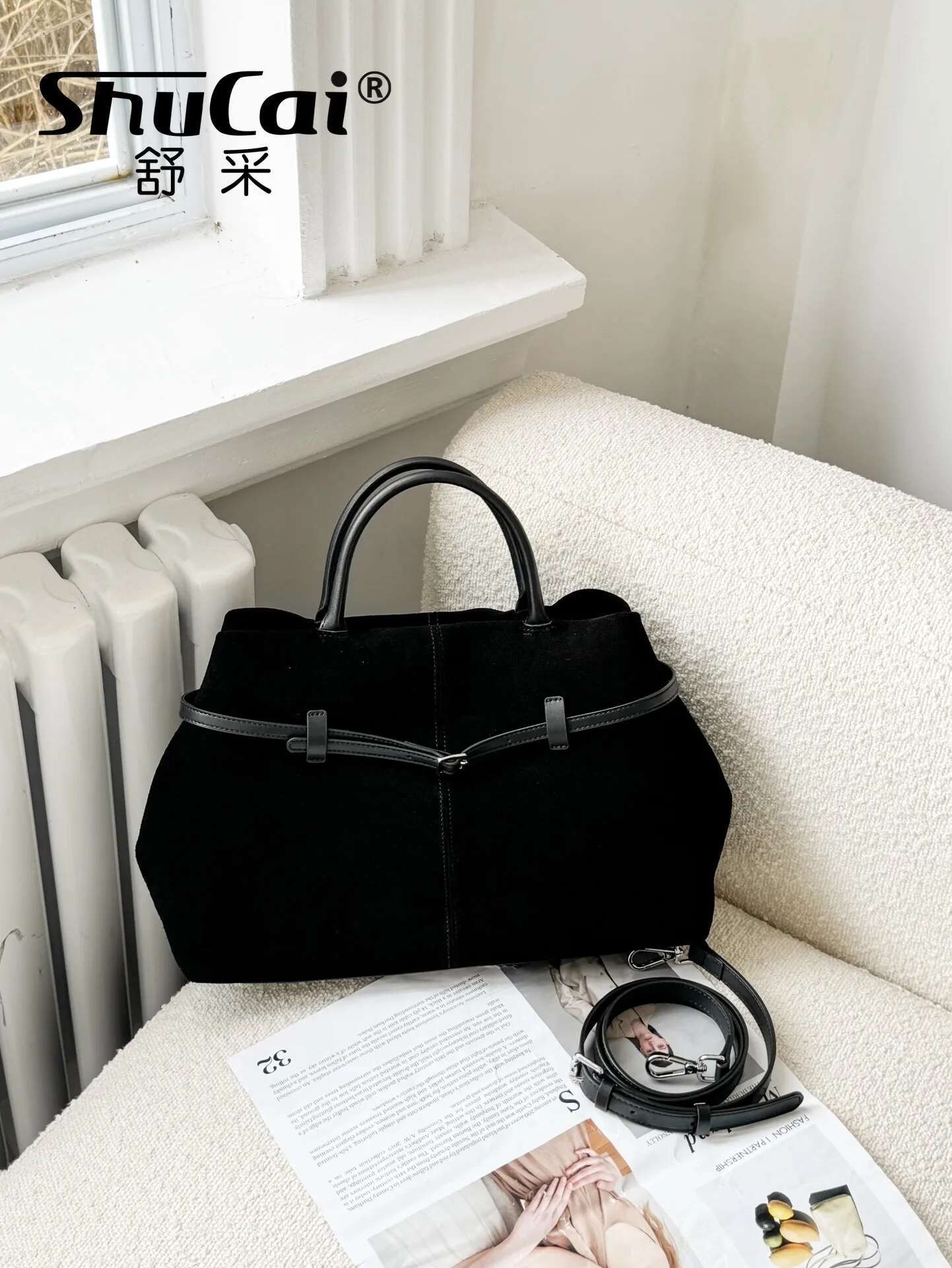 Suede Leather Fashion Women Tote Designer Brand Shoulder Corss Ladies Coffe Bag For Woman Handbag Female Brown Black