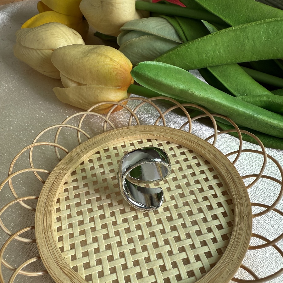 Contemporary Chunky Open Ring in Silver Eye-Catching Accents for Your Fingers