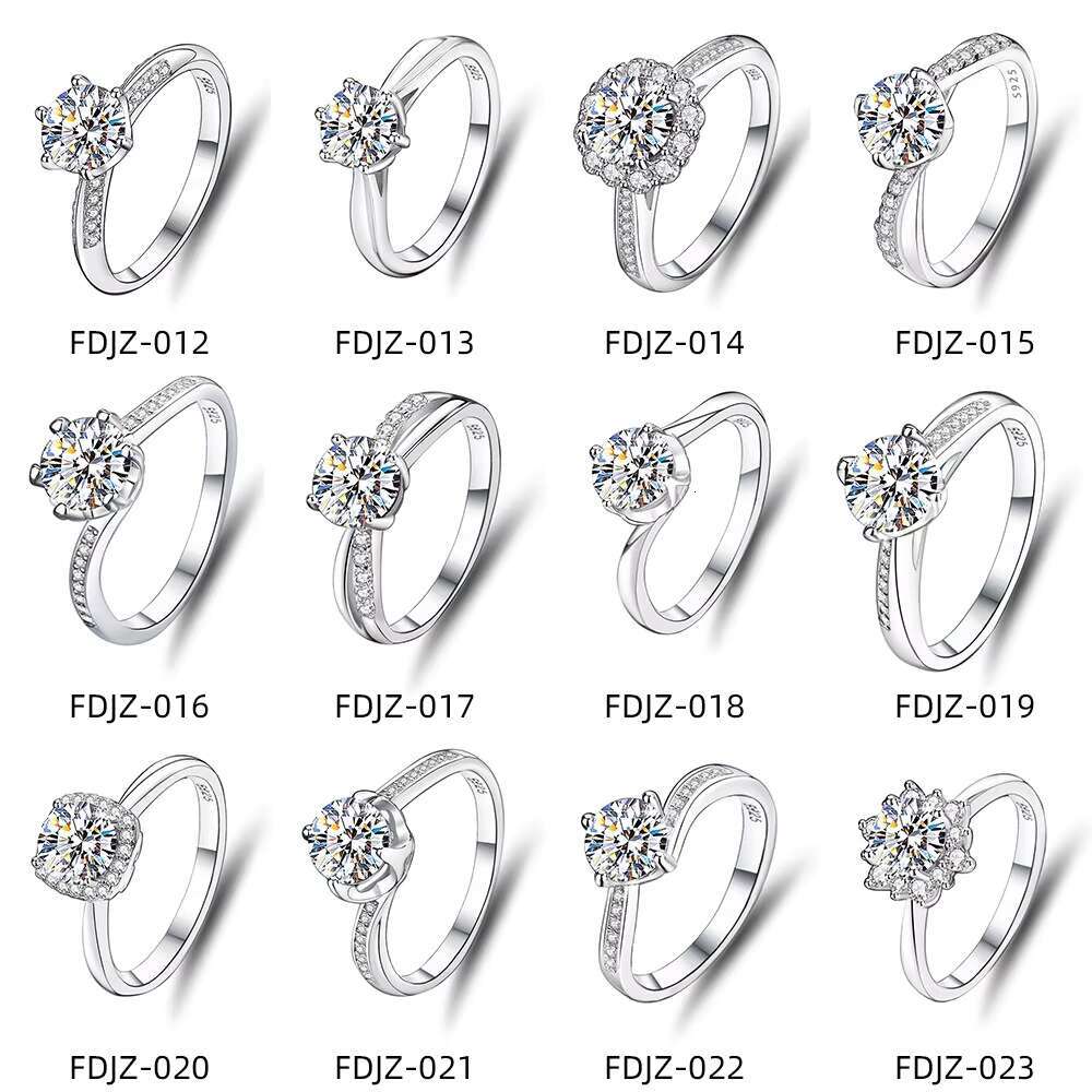 Fine Jewelry 925 Sterling Silver Custom VVS1 1Ct Mossanite Lab Grown Diamond Ring Engagement Wedding Women Ring Stacking