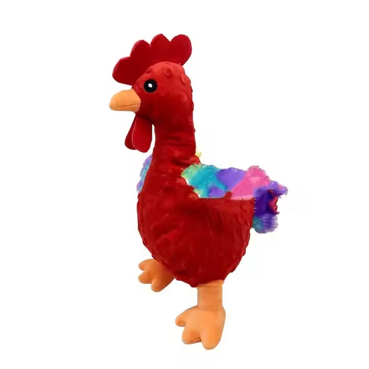 Pet Supplies Crinkle Dog Toy for Small, Medium, and Large Breeds, Cute Stuffing Rooster with Soft Squeaker, Fun for Indoor Small Dogs and Pups, No Mes