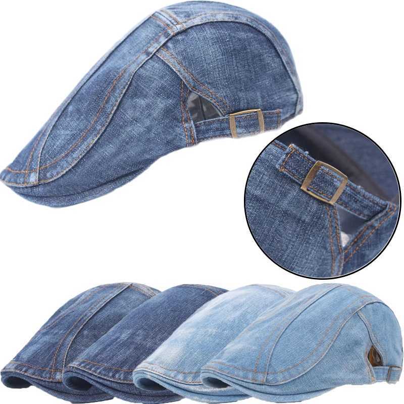 Adjustable Denim Cap for Men Women Casual Unisex Jeans Beret Hat Solid Color Cap Spring Autumn Hats Men Winter J251125