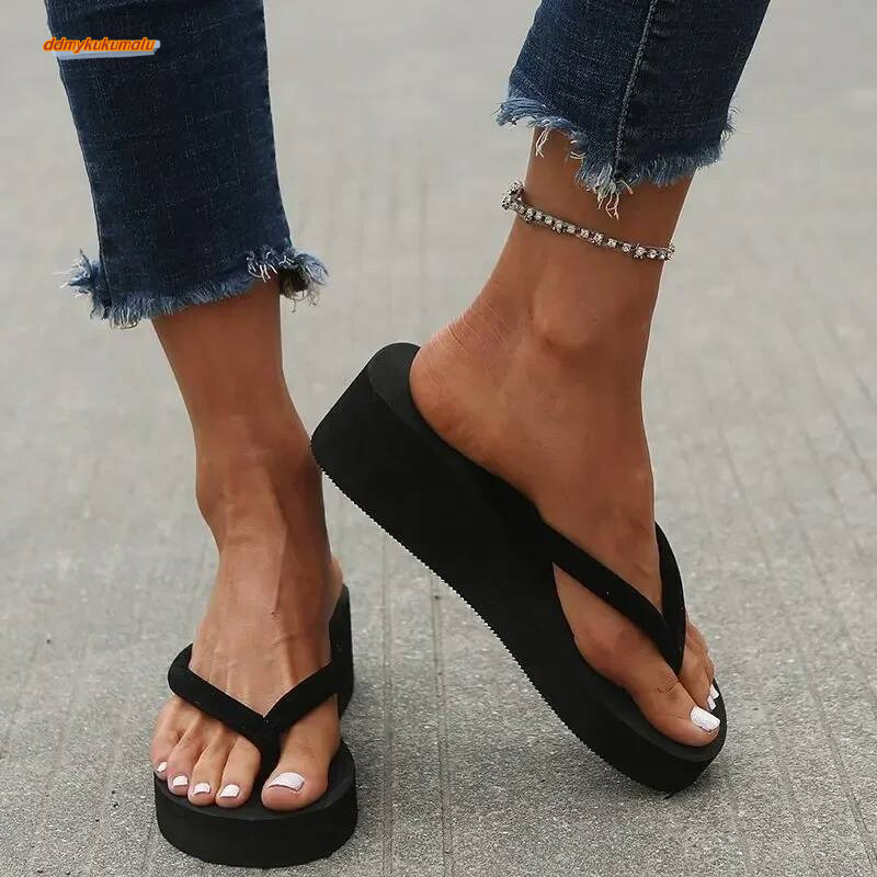 Summer Shoes Wedges Sandals Slides Beach Home Women Flip Flops Memory Foam Slippers Zapatos De Mujer ddmykukumalu