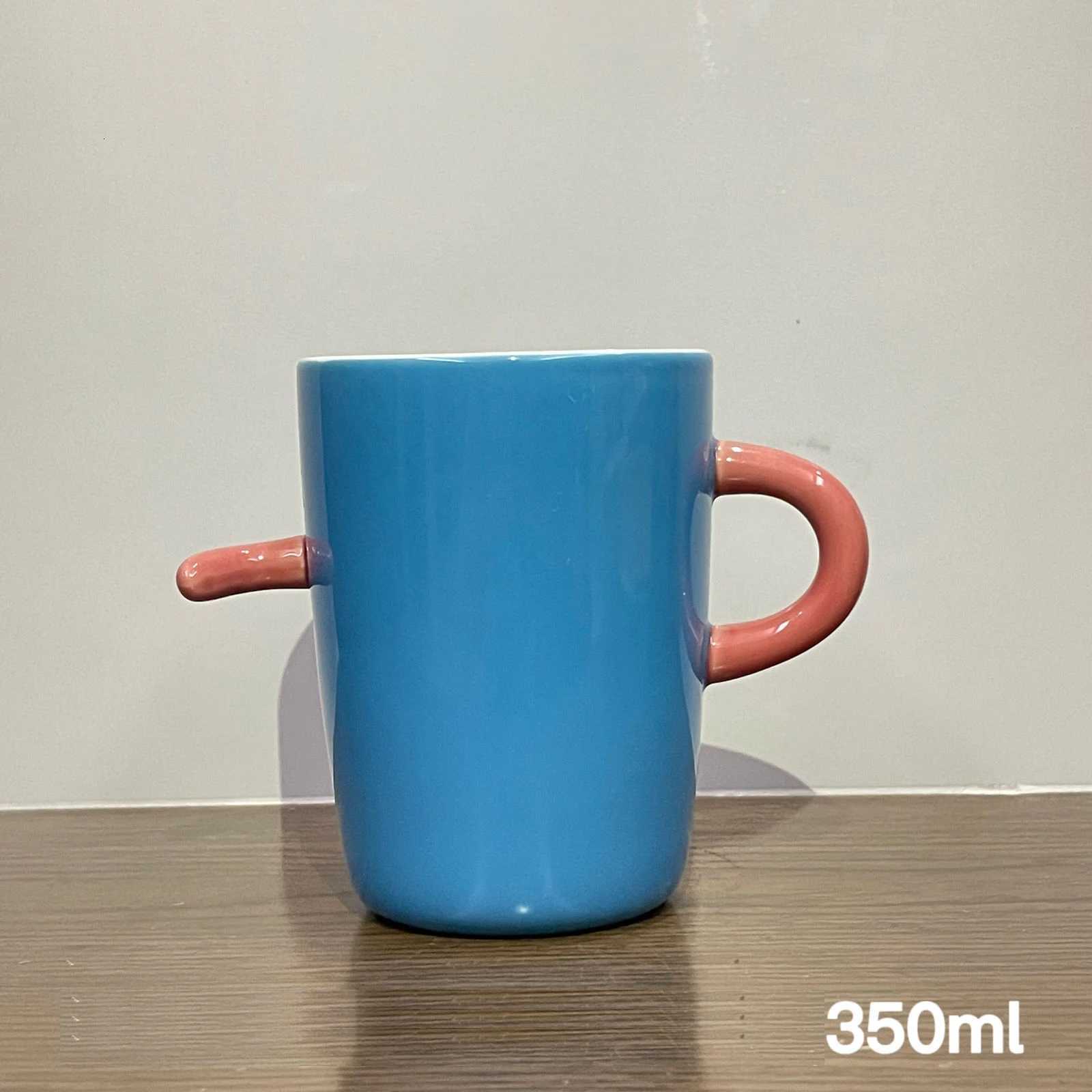 Nordic creative ceramic mug rotating handle coffee cup couple Cup Home simple breakfast cup Y251125