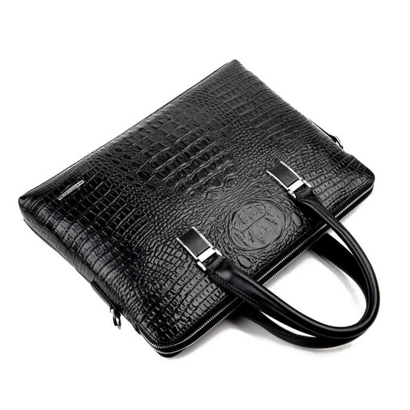 Alligator Briefcase Bag for Man PU Leather Crocodile Tote Handbag Laptop 14 Male Shoulder Business Messenger Crossbody Side BagT251125