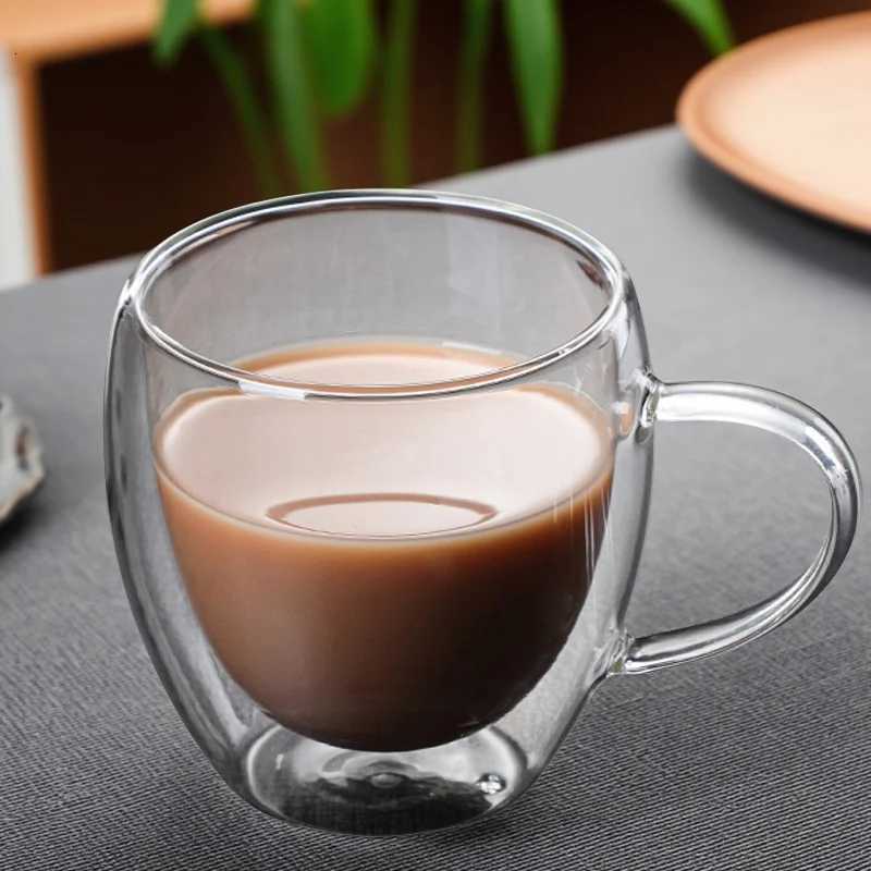 150/250/350/450ml Double Wall Coffee Mugs High Borosilicate Glass Heat Resistant Milk Juice Water Cup Espresso Shot Glasses Y251125