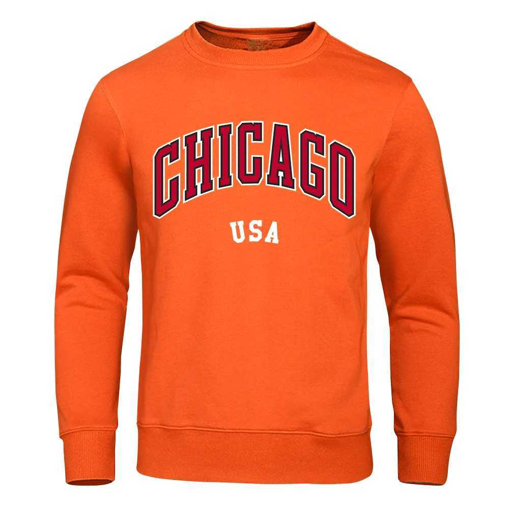 Chicago a city in the United States mens Ne Warm Pullover hoodie autumn Fce sweatshirt casual Crewneck mens hoodie w250425