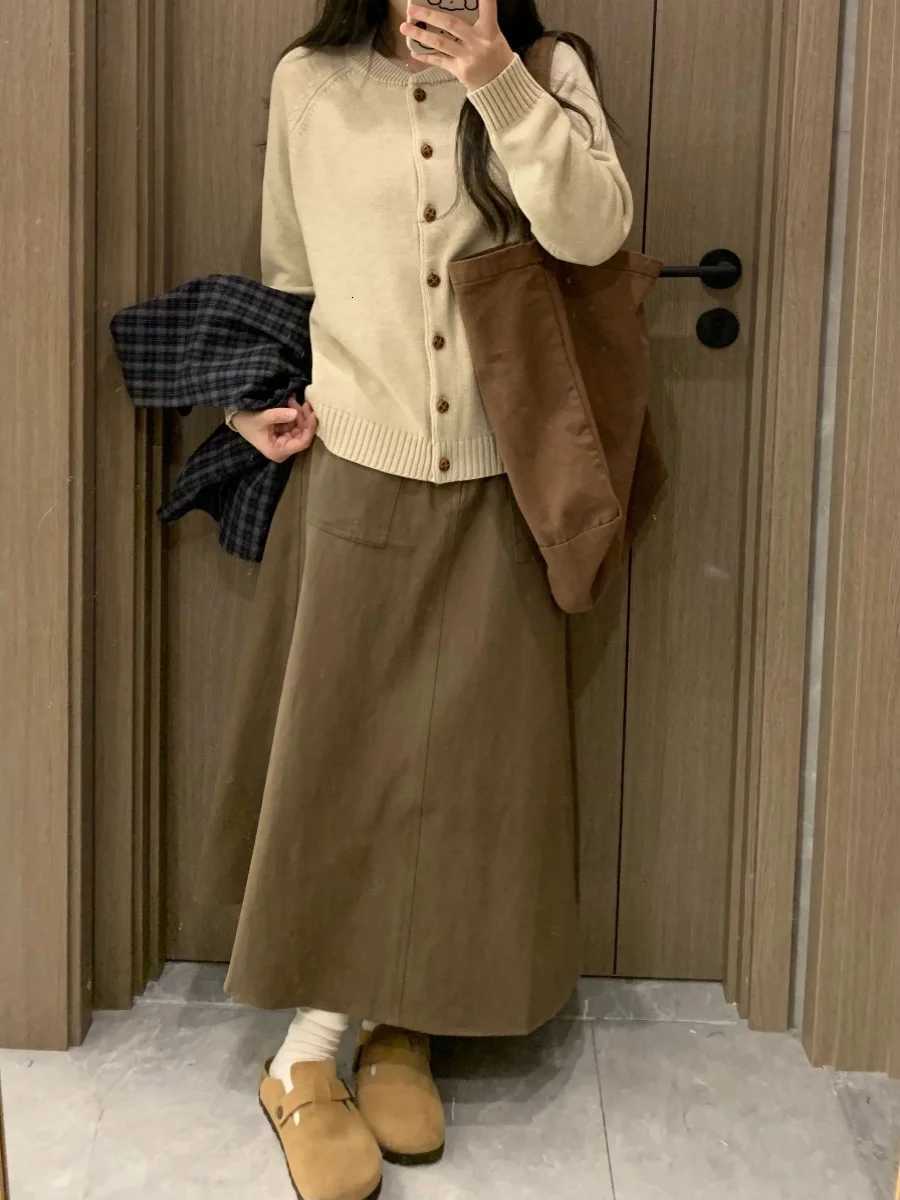 Gentle wind knitted cashmere cardigan womens autumn and winter new slim sweater soft waxy ladyT251125