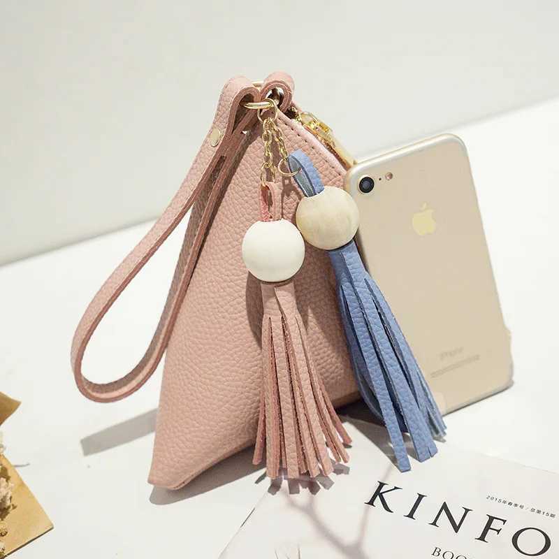 Leather handbag mini triangle womens clutch wallet handbag womens handbag casual mobile phone bag W250421