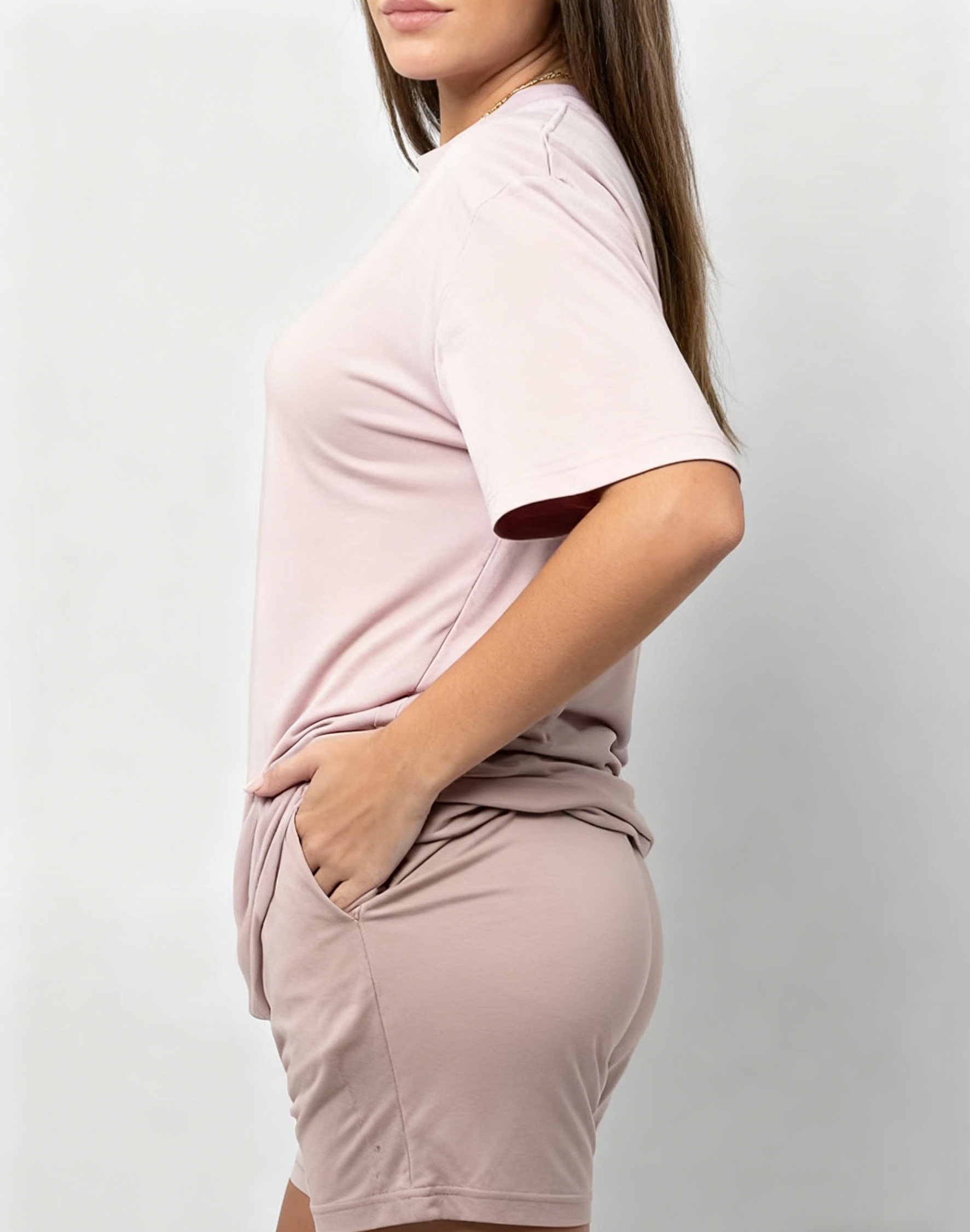 Casual Modal Fabric Home Laid Back Set - Short-Sleeve Top & Shorts Combo---1968