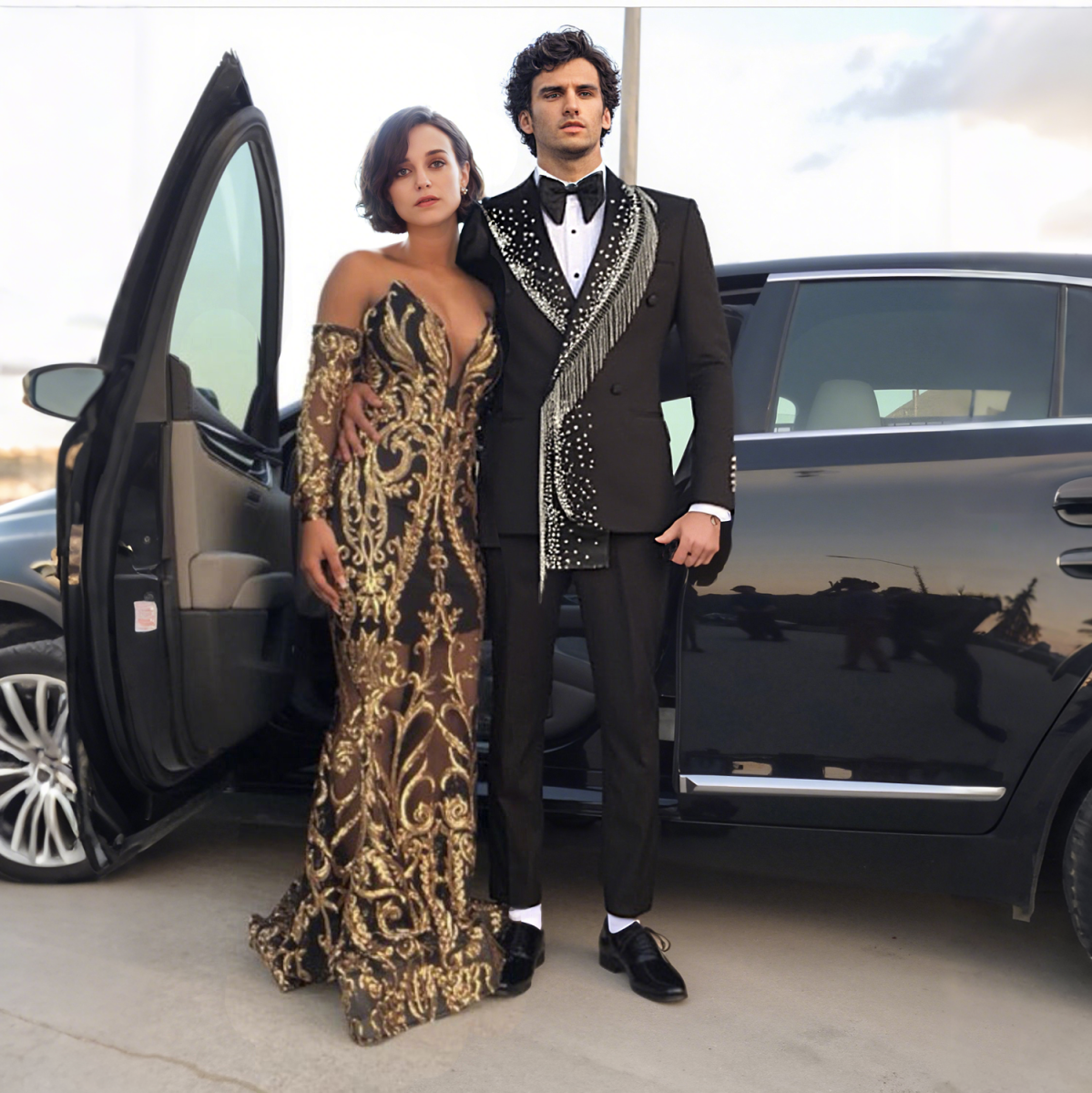 Handsome Black Wedding Tuxedos 1 Piece Set Jacket Tassel Beaded Men Suit Peaked Lapel Customized Groom Wear Party Suits